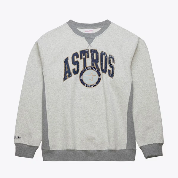 Houston Astros Gray Premium Vintage Logo Fleece Pullover Sweatshirt