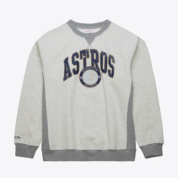 Houston Astros Gray Premium Vintage Logo Fleece Pullover Sweatshirt