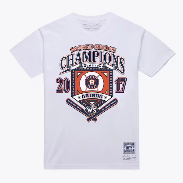 Houston Astros White Cooperstown World Series Champions Arch T-Shirt