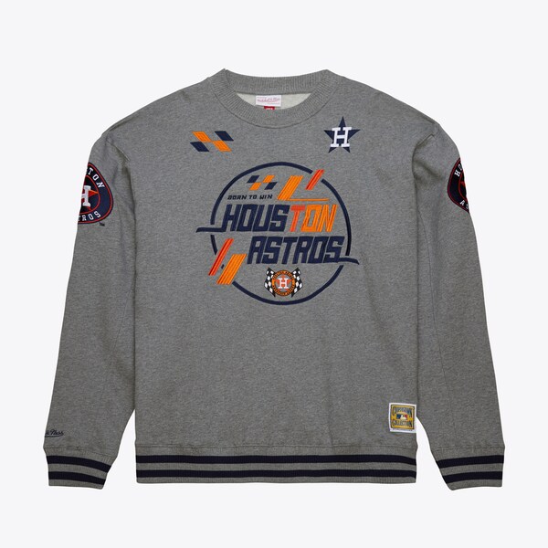 Houston Astros Gray Speedway Oversized Cooperstown Pullover Sweatshirt