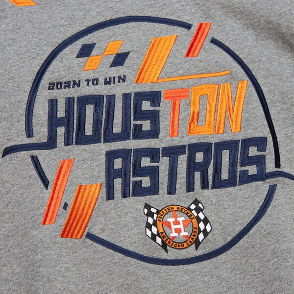 Houston Astros Gray Speedway Oversized Cooperstown Pullover Sweatshirt