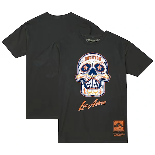 Houston Astros Charcoal Sugar Skull T-Shirt