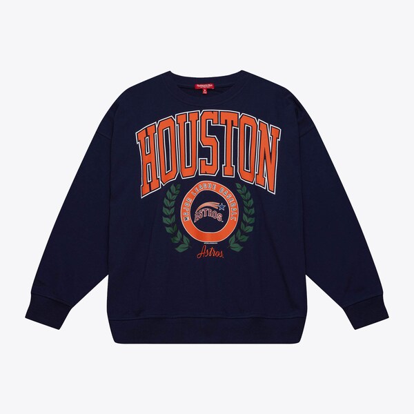 Women's Houston Astros Navy Cooperstown Logo Fleece Pullover Sweatshirt