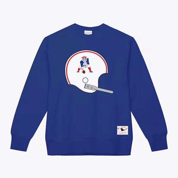 New England Patriots Royal Team Helmet Pullover Sweatshirt