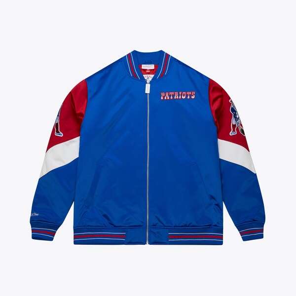 New England Patriots Royal Vintage Heavyweight Satin Full-Zip Jacket