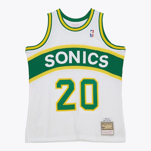 Gary Payton Seattle SuperSonics 1994-95 White Swingman Jersey