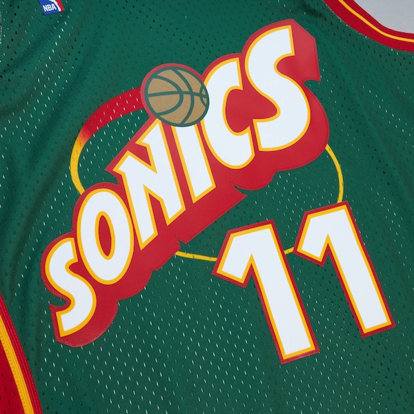 Detlef Schrempf Seattle SuperSonics 1995-96 Green Swingman Jersey 4 Detlef Schrempf Seattle SuperSonics 1995-96 Green Swingman Jersey