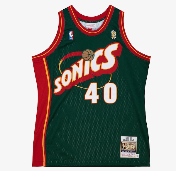 Men's Shawn Kemp Green Seattle SuperSonics 1995/96 Authentic Jersey