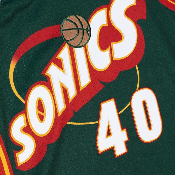 Men's Shawn Kemp Green Seattle SuperSonics 1995/96 Authentic Jersey 4 Men's Shawn Kemp Green Seattle SuperSonics 1995/96 Authentic Jersey