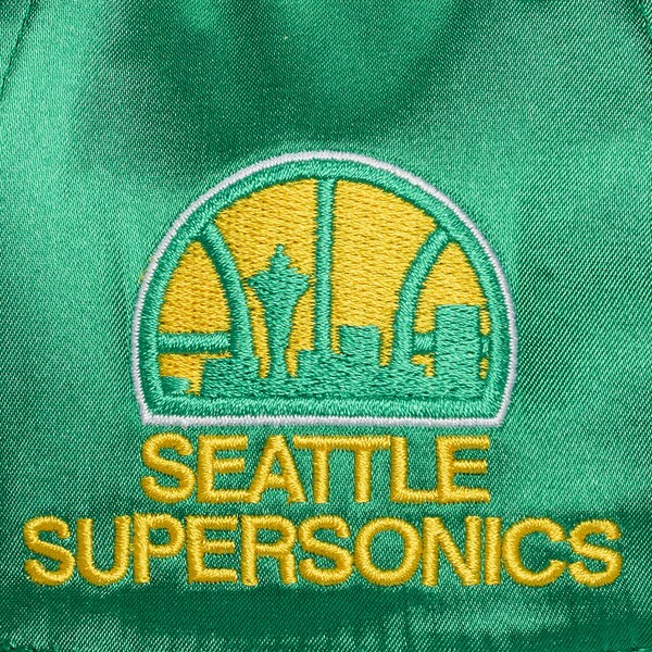 Seattle SuperSonics Green Hardwood Classics Satin Script Pro Pinch Snapback Hat 4 Seattle SuperSonics Green Hardwood Classics Satin Script Pro Pinch Snapback Hat