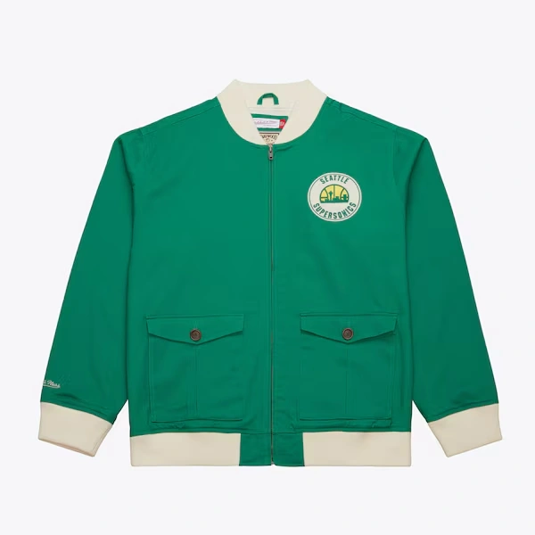 Seattle SuperSonics Kelly Green Vintage Logo Replay Cotton Twill Full-Zip Jacket