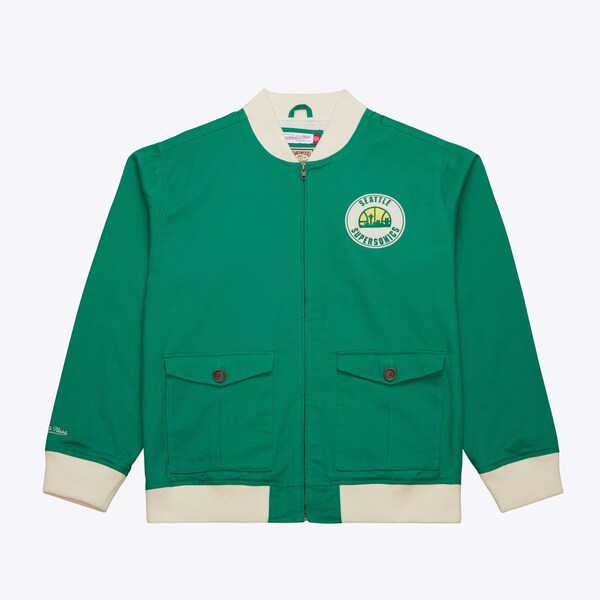 Seattle SuperSonics Kelly Green Vintage Logo Replay Cotton Twill Full-Zip Jacket