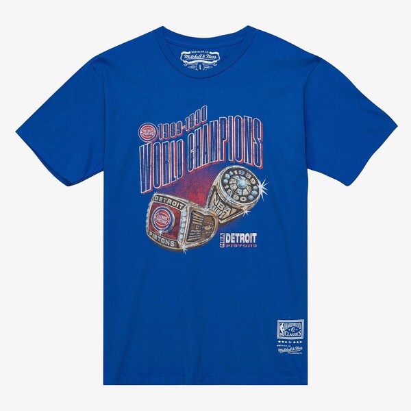 Detroit Pistons Blue 90s Rings T-Shirt