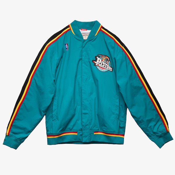 Detroit Pistons 1997-98 Teal Authentic Full-Snap Warmup Jacket