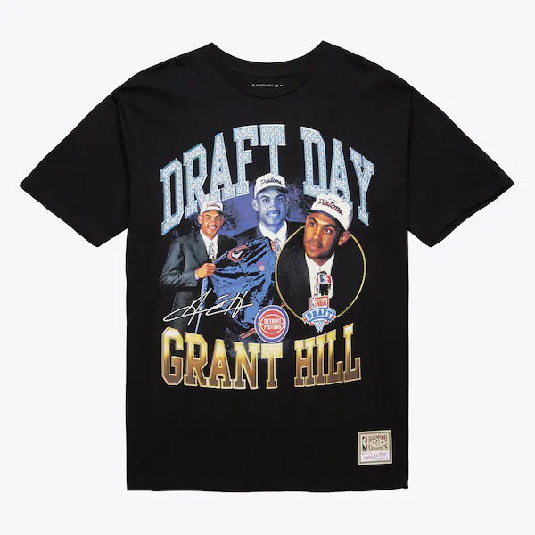 Grant Hill Detroit Pistons Black Draft Day Concert T-Shirt