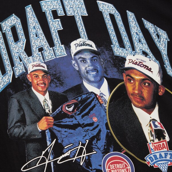 Grant Hill Detroit Pistons Black Draft Day Concert T-Shirt