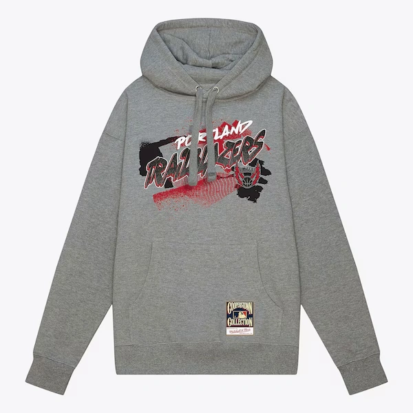 Portland Trail Blazers Gray Hardwood Classics Graffiti Pullover Hoodie