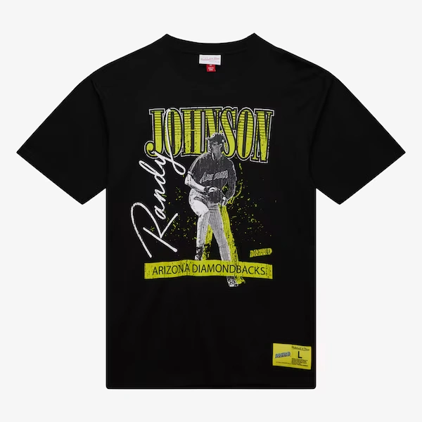 Randy Johnson Arizona Diamondbacks Black Neon Pop Player T-Shirt