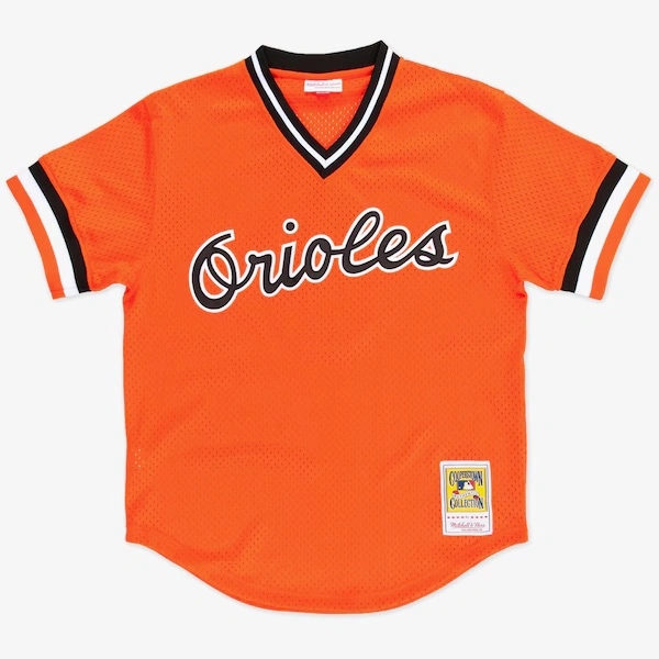 Men's Cal Ripken Jr. Baltimore Orioles Orange 1988 Mesh Batting Practice Jersey