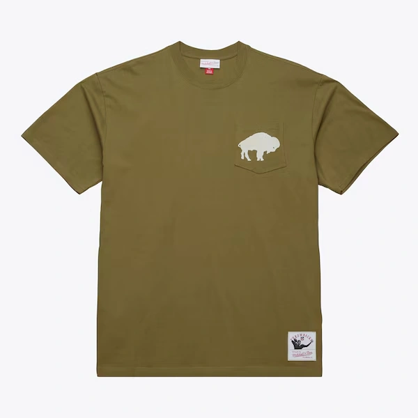 Buffalo Bills Olive Vintage Premium Pocket T-Shirt