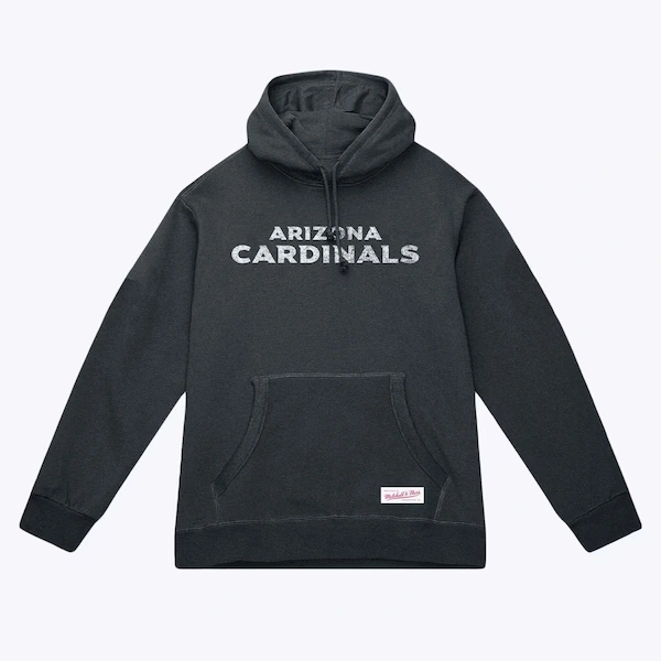 Arizona Cardinals Charcoal Distressed Wordmark Pullover Hoodie