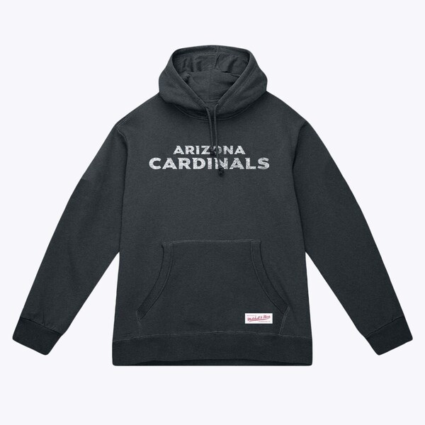 Arizona Cardinals Charcoal Distressed Wordmark Pullover Hoodie