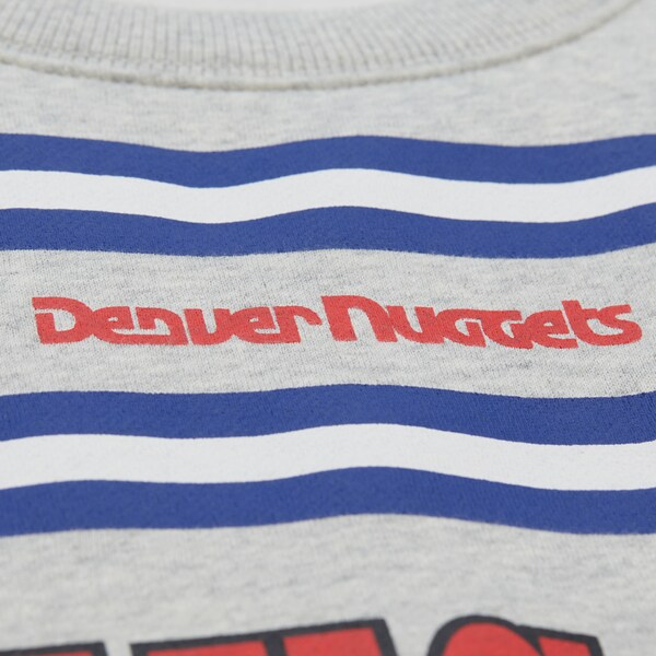 Denver Nuggets Heather Gray All Over Print Vintage Fleece Crewneck Sweatshirt