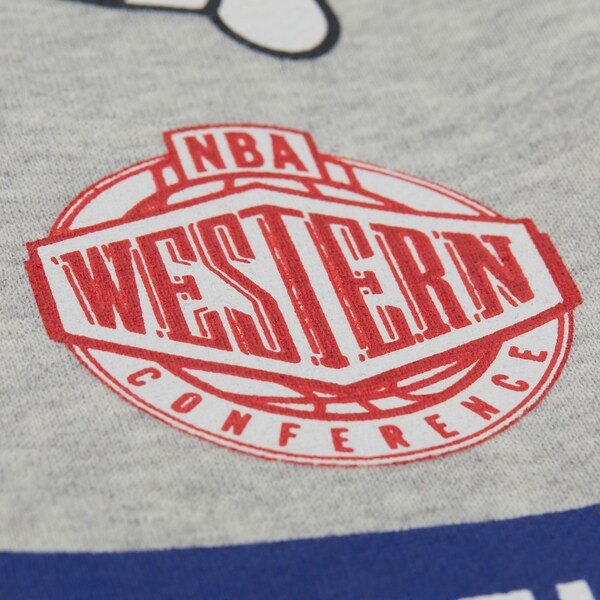 Denver Nuggets Heather Gray All Over Print Vintage Fleece Crewneck Sweatshirt