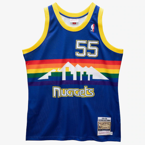 Dikembe Mutombo Denver Nuggets 1991-92 Royal Authentic Jersey