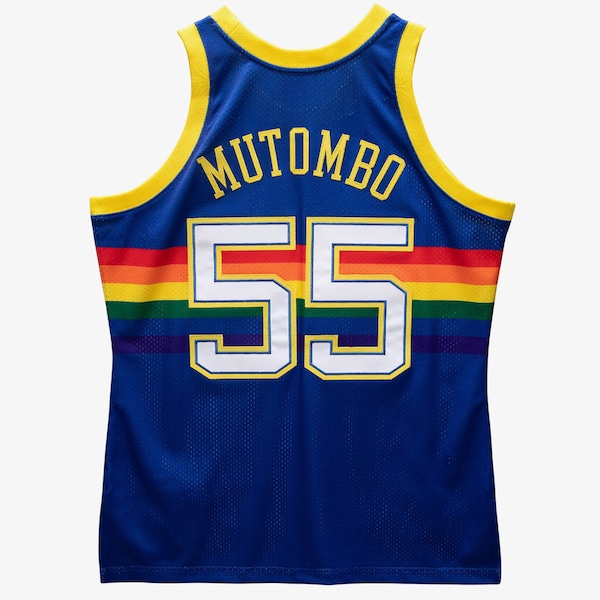 Dikembe Mutombo Denver Nuggets 1991-92 Royal Authentic Jersey 3 Dikembe Mutombo Denver Nuggets 1991-92 Royal Authentic Jersey