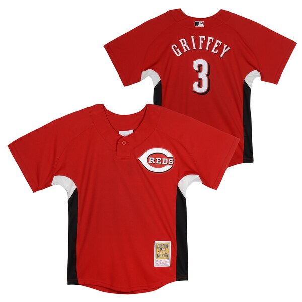 Youth Ken Griffey Jr. Cincinnati Reds Red Batting Practice Jersey 4 Youth Ken Griffey Jr. Cincinnati Reds Red Batting Practice Jersey