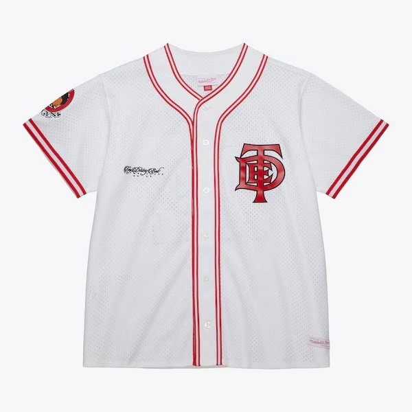 M&N x AOHH White 50th Anniversary of Hip-Hop TDE Full-Button Baseball Jersey