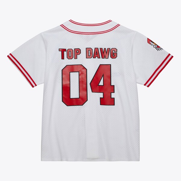 M&N x AOHH White 50th Anniversary of Hip-Hop TDE Full-Button Baseball Jersey