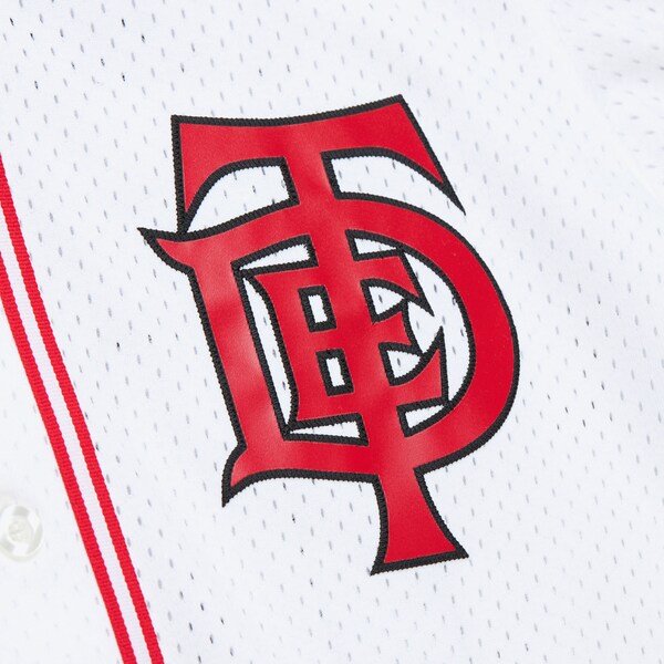 M&N x AOHH White 50th Anniversary of Hip-Hop TDE Full-Button Baseball Jersey