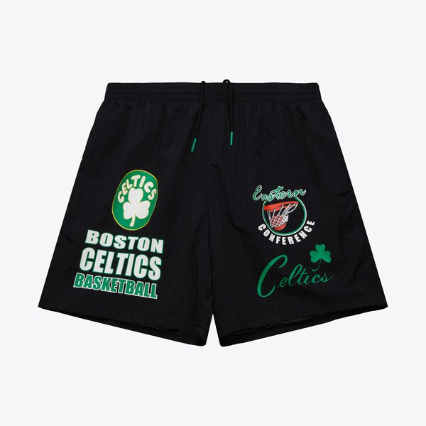 Boston Celtics Black Vintage Multi-Hit Nylon Shorts