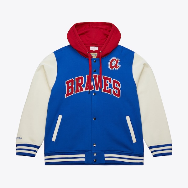 Atlanta Braves Royal Sideline Fleece Full-Snap Jacket