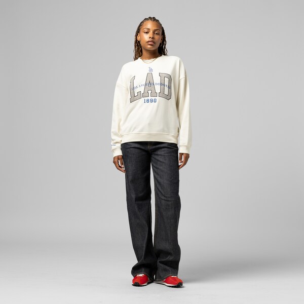 Women's Los Angeles Dodgers Cream Premium Crewneck Sweatshirt
