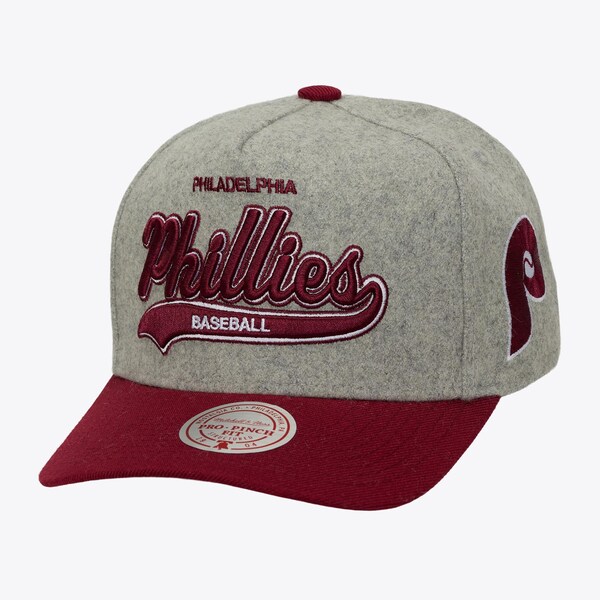 Philadelphia Phillies Heather Gray Cooperstown Tailsweep Pro Pinch Snapback Hat