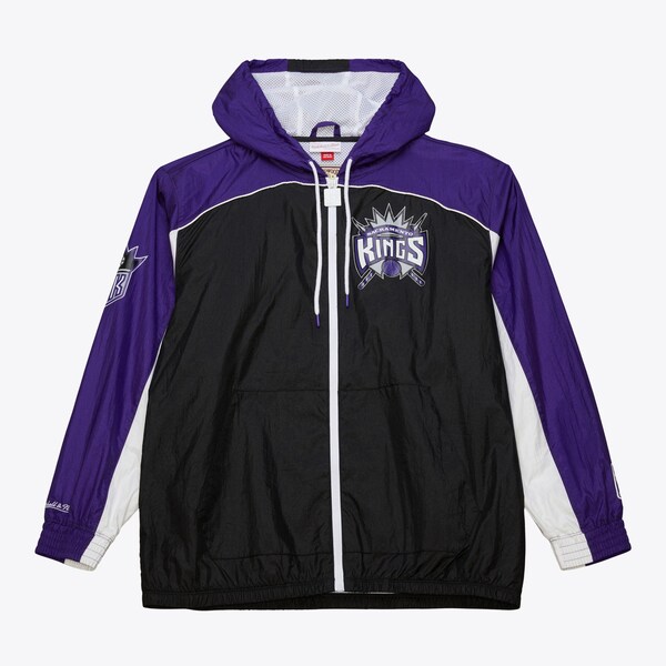 Sacramento Kings Black Vintage Logo Big Shot Premium Windbreaker Full-Zip Jacket