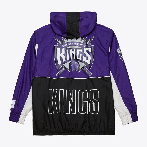 Sacramento Kings Black Vintage Logo Big Shot Premium Windbreaker Full-Zip Jacket