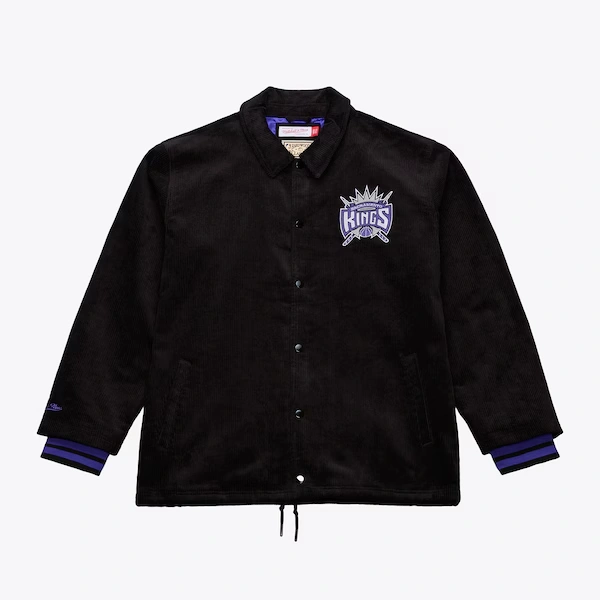 Sacramento Kings Black Off the Bus Corduroy Coaches Full-Snap Jacket
