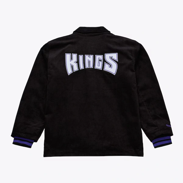 Sacramento Kings Black Off the Bus Corduroy Coaches Full-Snap Jacket