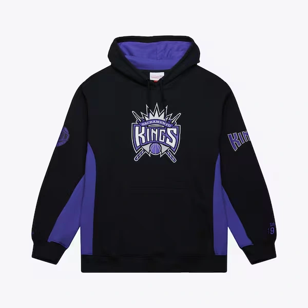 Sacramento Kings Black Hardwood Classics Team Origins Fleece Pullover Hoodie