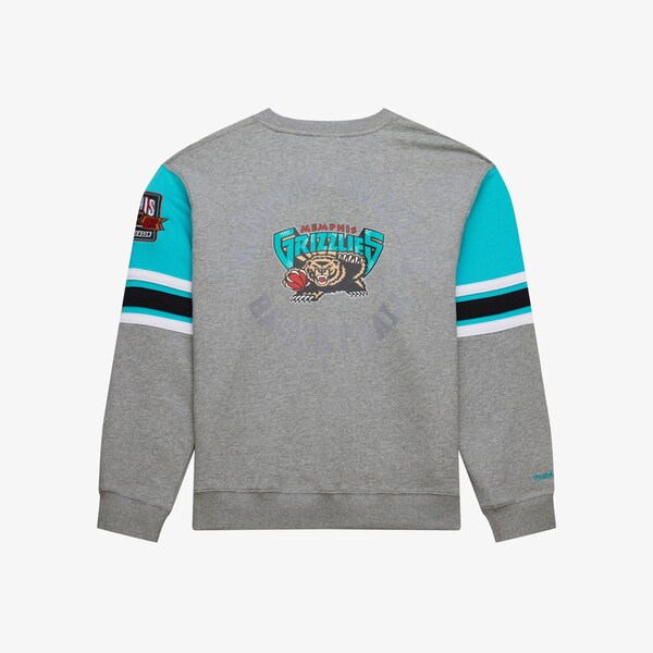 Memphis Grizzlies Heather Gray Vintage Logo Allover 4.0 Fleece Pullover Sweatshirt