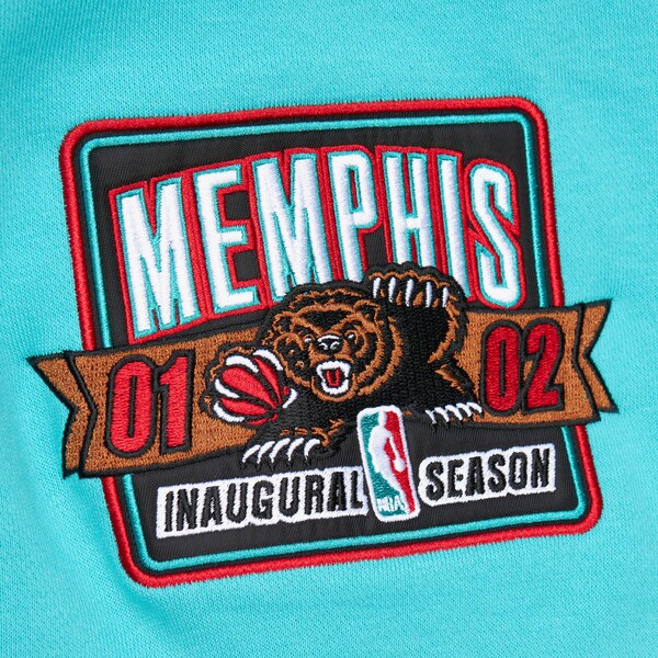 Memphis Grizzlies Heather Gray Vintage Logo Allover 4.0 Fleece Pullover Sweatshirt