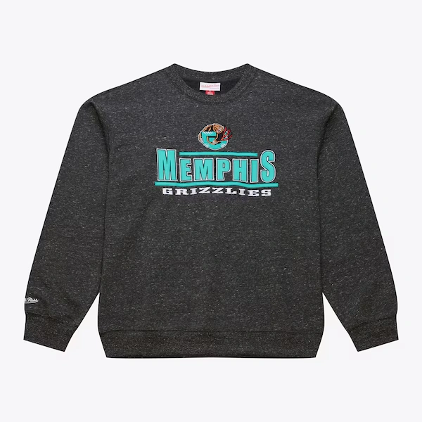 Memphis Grizzlies Charcoal Throwback Fleece Crewneck Sweatshirt