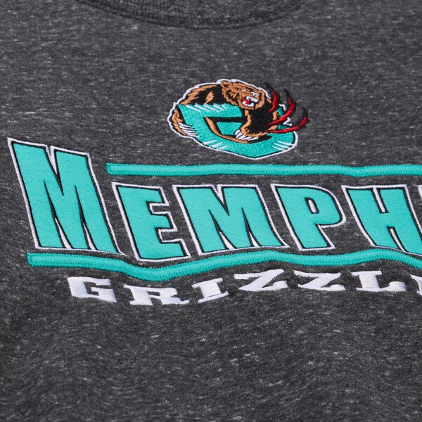 Memphis Grizzlies Charcoal Throwback Fleece Crewneck Sweatshirt