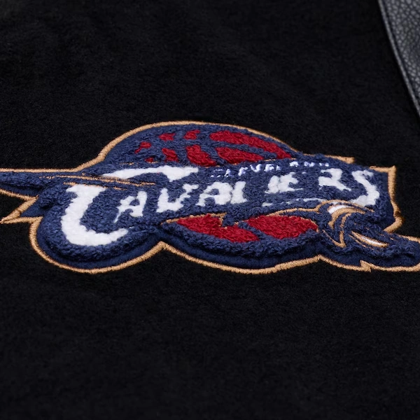 Cleveland Cavaliers Black Hardwood Classics Walk the Tunnel Varsity Full-Snap Jacket 4 Cleveland Cavaliers Black Hardwood Classics Walk the Tunnel Varsity Full-Snap Jacket