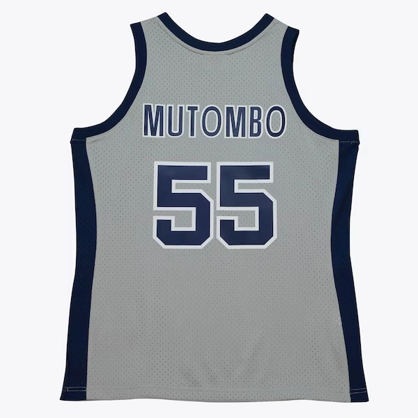 Dikembe Mutombo Georgetown Hoyas 1990-91 Gray Swingman Replica Jersey 3 Dikembe Mutombo Georgetown Hoyas 1990-91 Gray Swingman Replica Jersey