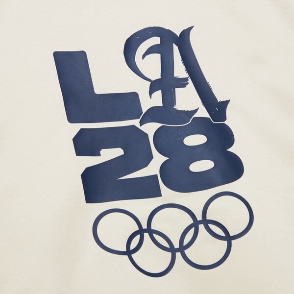 M&N x LA28 Cream Satin Full-Zip Bomber Jacket